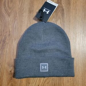 Mens Grey Under Armour Beanie